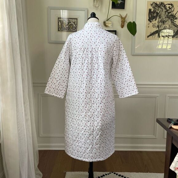 NWOT The Vermont Country Store Double-Quilted Long Cotton Flannel Robe $110 S 6 - Picture 8 of 9